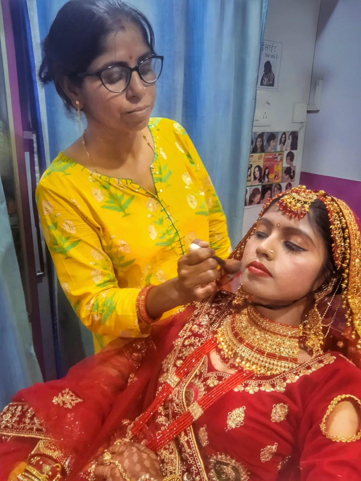 Elegant north Indian bridal makeup look by Sony Beauty Parlour