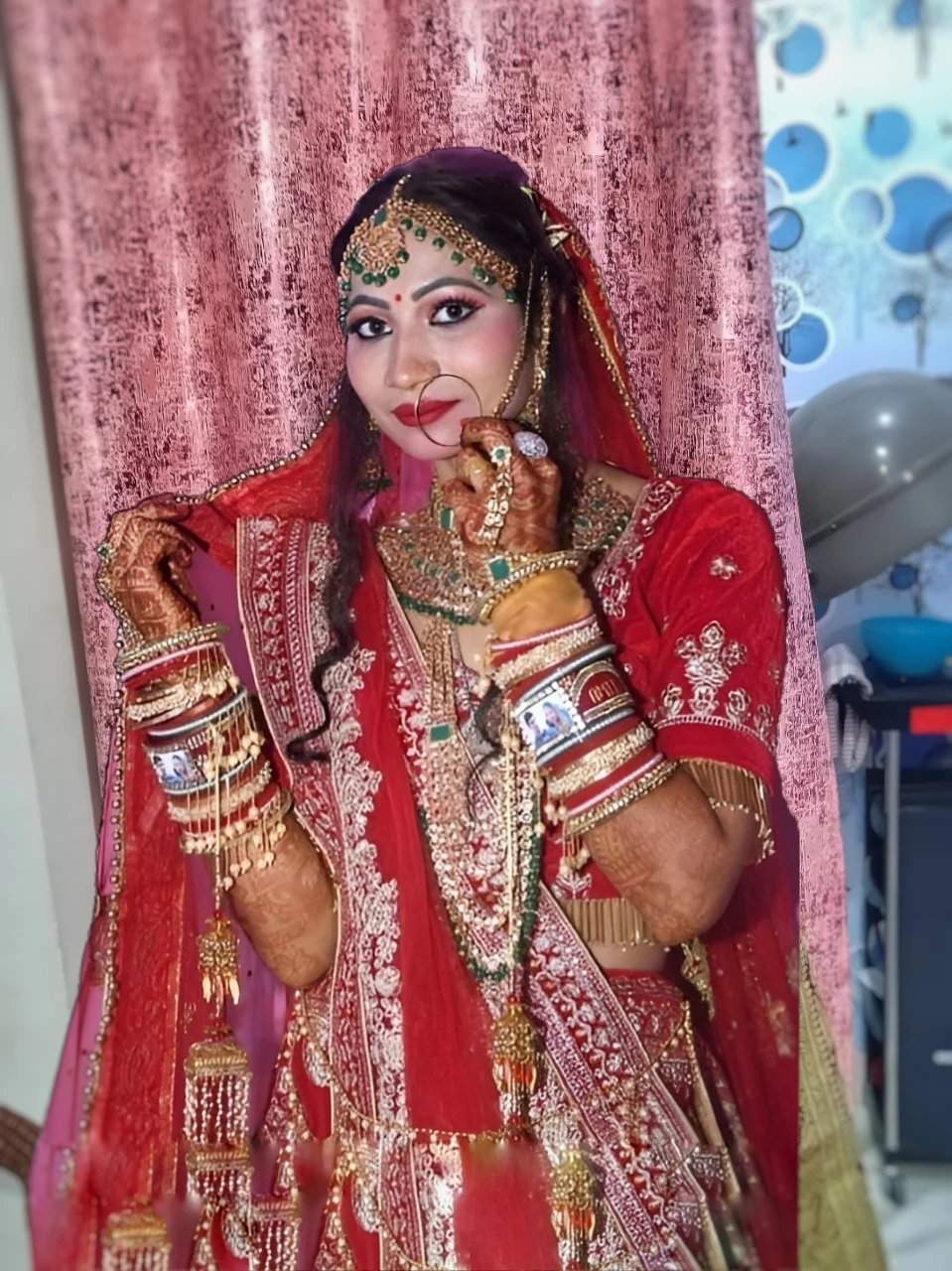 Contemporary bridal makeup look with rose tones by Sony Beauty Parlour